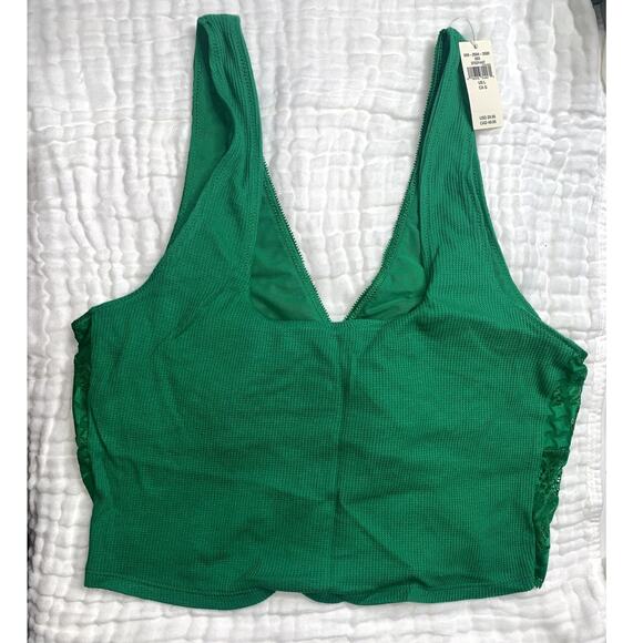 Offline By Aerie Women's Green Floral Lace V-Neck‎ Bralette Size L - Picture 6 of 15